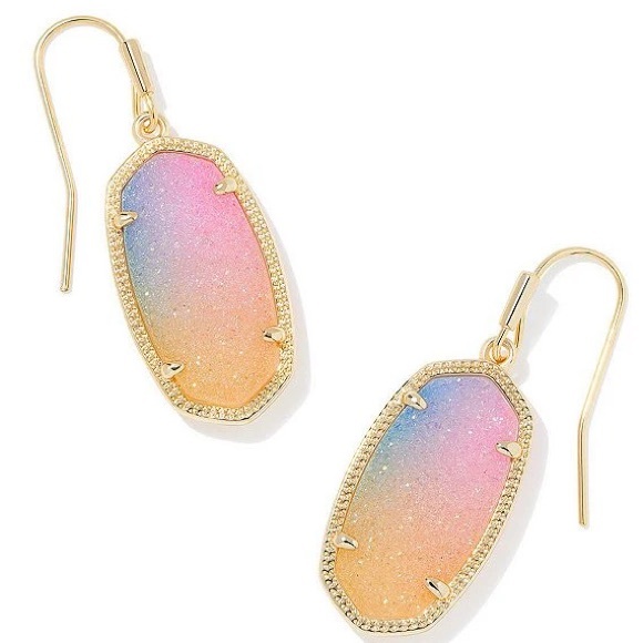 Kendra Scott Jewelry - KENDRA SCOTT
Dani Drop Earrings Gold - Pink Watercolor Drusy